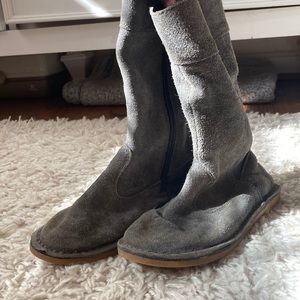Cute leather girl boots